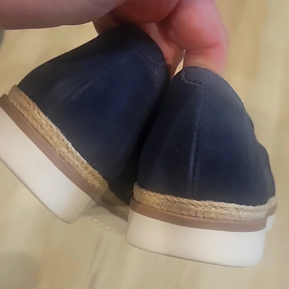 NEW! CLARKS Nautical Stripe Slide On Espadrille Sneaker Loafer Shoes.